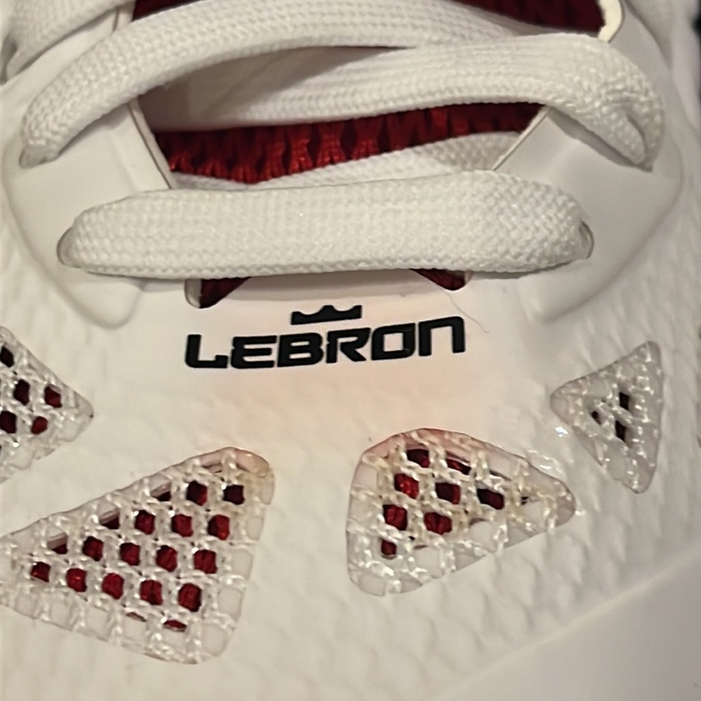 Nike Lebron 8 P.S. Shoes Sneakers 441946 100 white red Mens Size 7.5 - Picture 12 of 16
